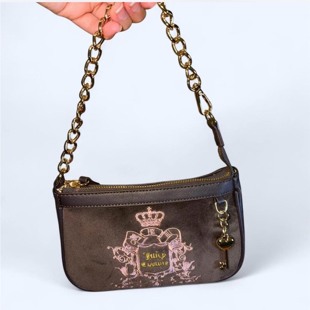 Juicy Couture Brown Shoulder Bag with Gold Chain